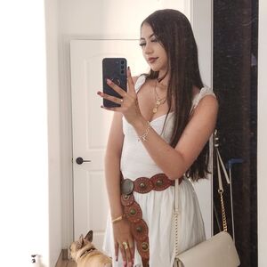 Hollister White Dress with Brown Accents